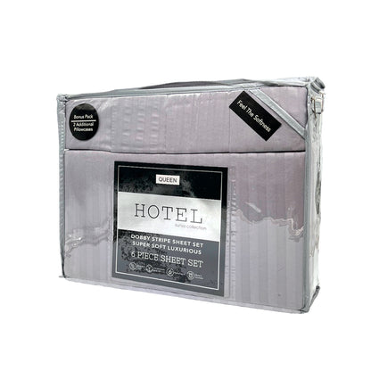 Juego de Sábana Queen Hotel Set de 6 Piezas / Diseño de Raya - Surtida