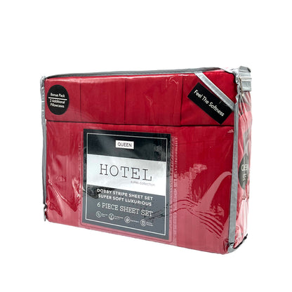 Juego de Sábana Queen Hotel Set de 6 Piezas / Diseño de Raya - Surtida