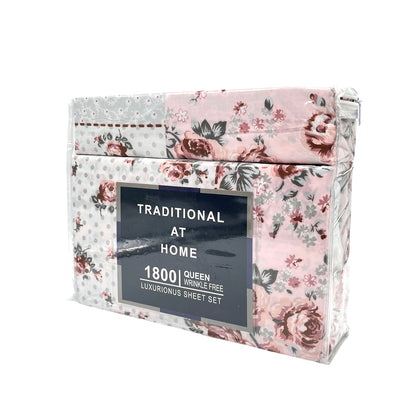 Juego de Sábanas Queen / Hotel Suites / Set de 4 Piezas / Estampada / Surtido