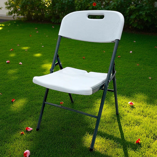 Silla Plegable De Plástico y Metal / Home / Blanco
