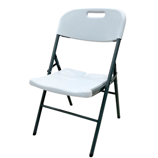 Silla Plegable De Plástico y Metal / Home / Blanco