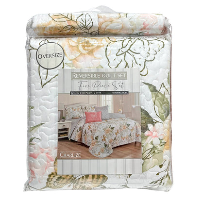 Juego de sobrecama Queen Charlize 5 piezas Luxury