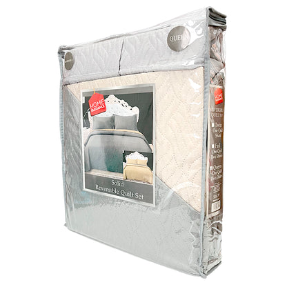 Sobrecama Reversible Queen Home Elegance Set 3 Piezas / Lisa