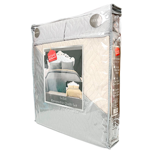 Sobrecama Reversible Queen Home Elegance Set 3 Piezas / Lisa