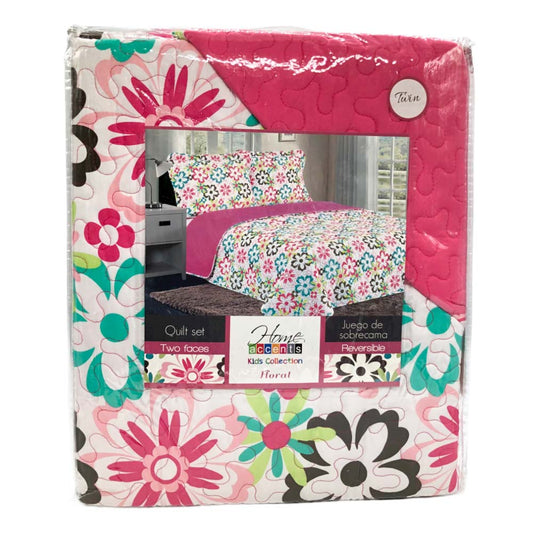 Sobrecama Floral Home Accents Reversible 2 Piezas - TWIN