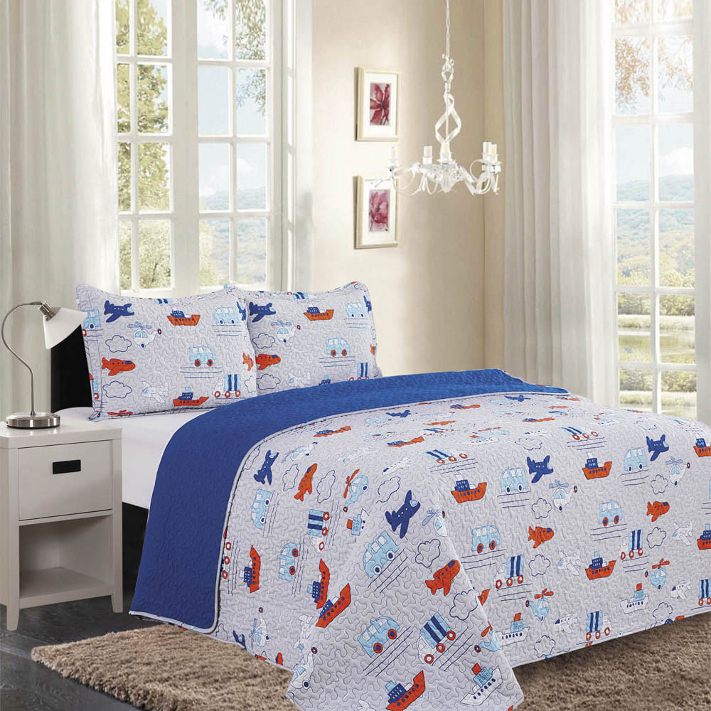 Sobrecama Boat Home Accents Reversible de 4 Piezas - Queen