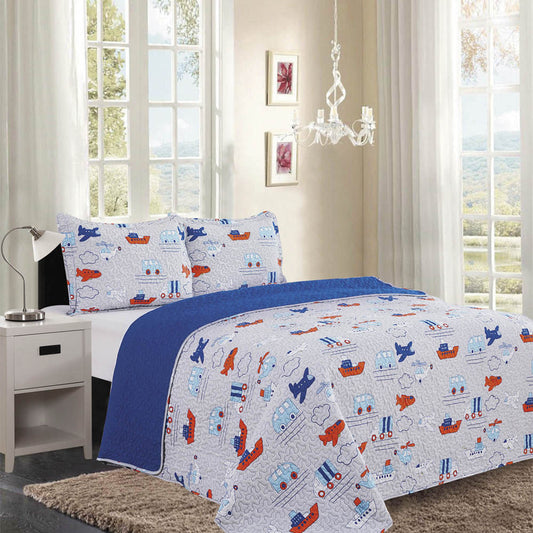 Sobrecama Boat Home Accents Reversible de 4 Piezas - Queen