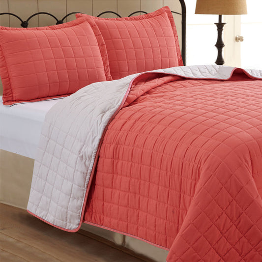 Sobrecama Home Accents de 3 Piezas Coral - QUEEN