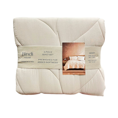 Sobrecama Bailee Sand Sl Home Fashion Set 3 Piezas - Queen