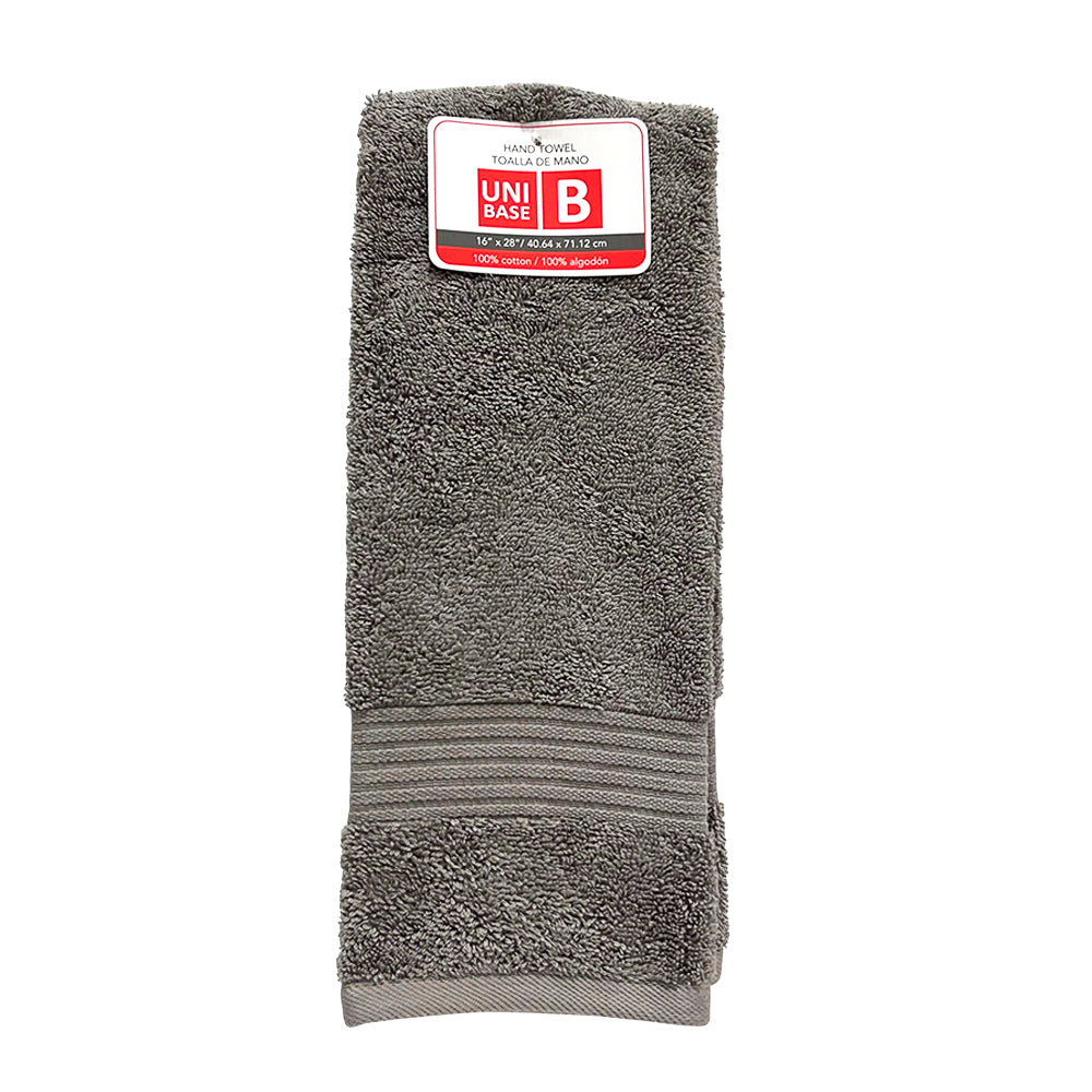 Toalla De Mano Ibiza 16” X 28” Grey - Unibase