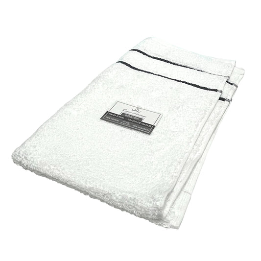 Toalla De Mano Boston 16” X 28” Blanco/Gris - Royal Heritage