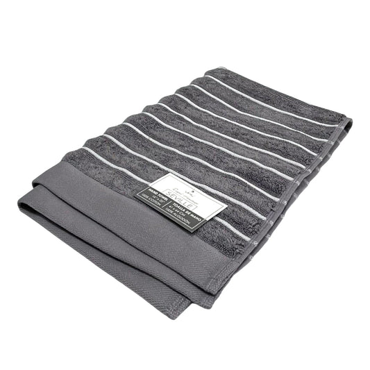 Toalla De Mano Seville 16” X 25” Gris/Blanco - Royal Heritage