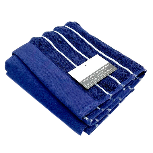 Toalla De Mano Seville 16” X 25” Azul/Blanco - Royal Heritage
