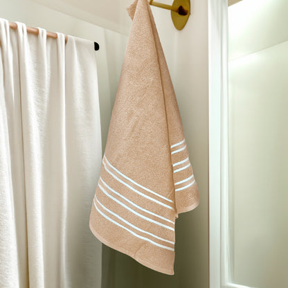 Toalla De Baño Cannon Dallas 27” X 54” Taupe/Blanco