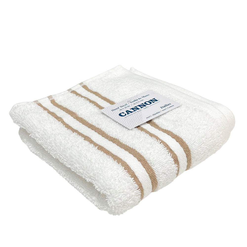 Toalla De Mano Cannon Dallas 16” X 28” Blanco/Taupe