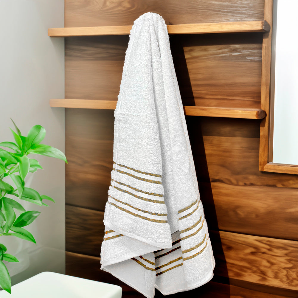 Toalla De Baño Cannon Dallas 27” X 54” Blanco/Taupe