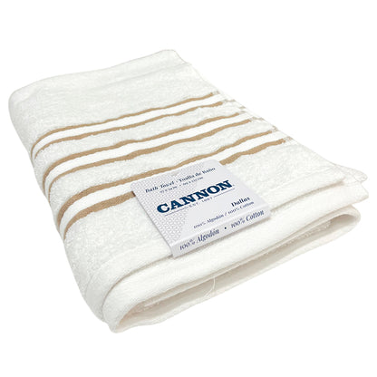 Toalla De Baño Cannon Dallas 27” X 54” Blanco/Taupe