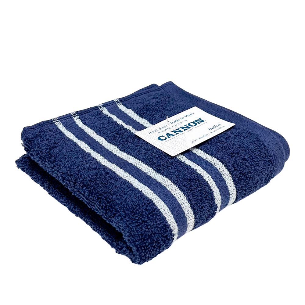 Toalla De Mano Cannon Dallas 16” X 28” Navy/Blanco