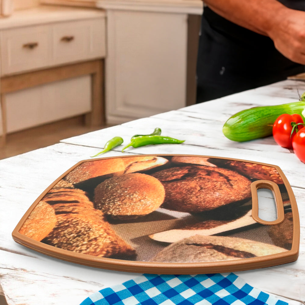 Tabla de Picar Plástica Kole 15"x 12" Con Diseño de Pan