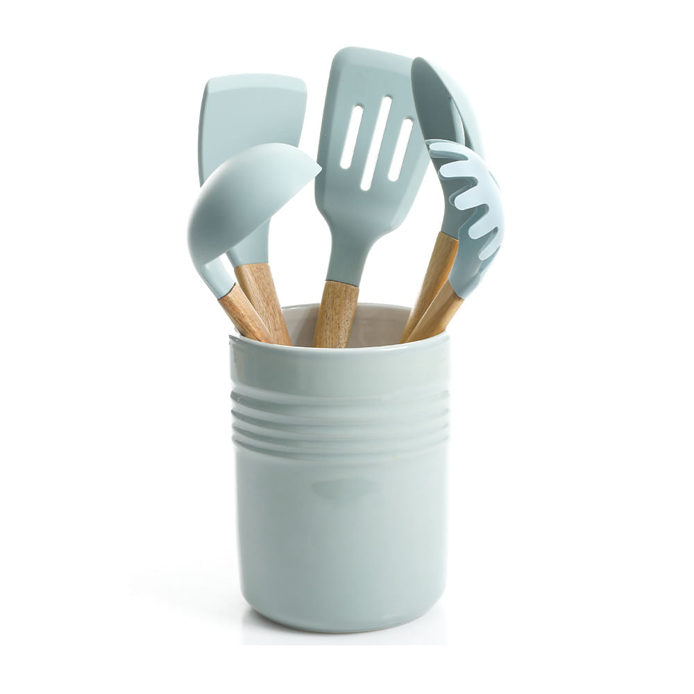 Utensilios Para Cocinar Gibson Plaza Café 6 Piezas Celeste