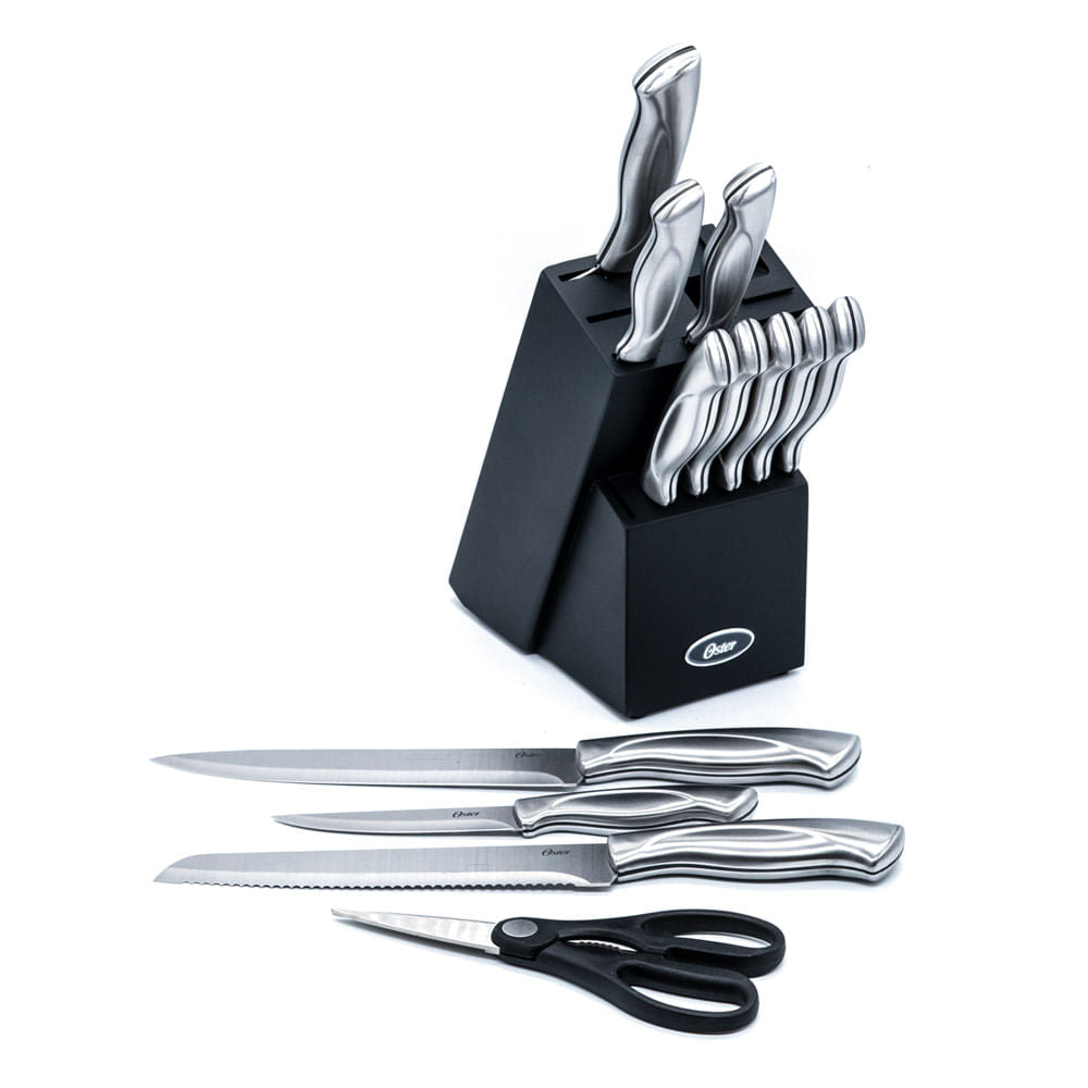 Juego de Cuchillos Oster Con Base de Madera 13 Piezas