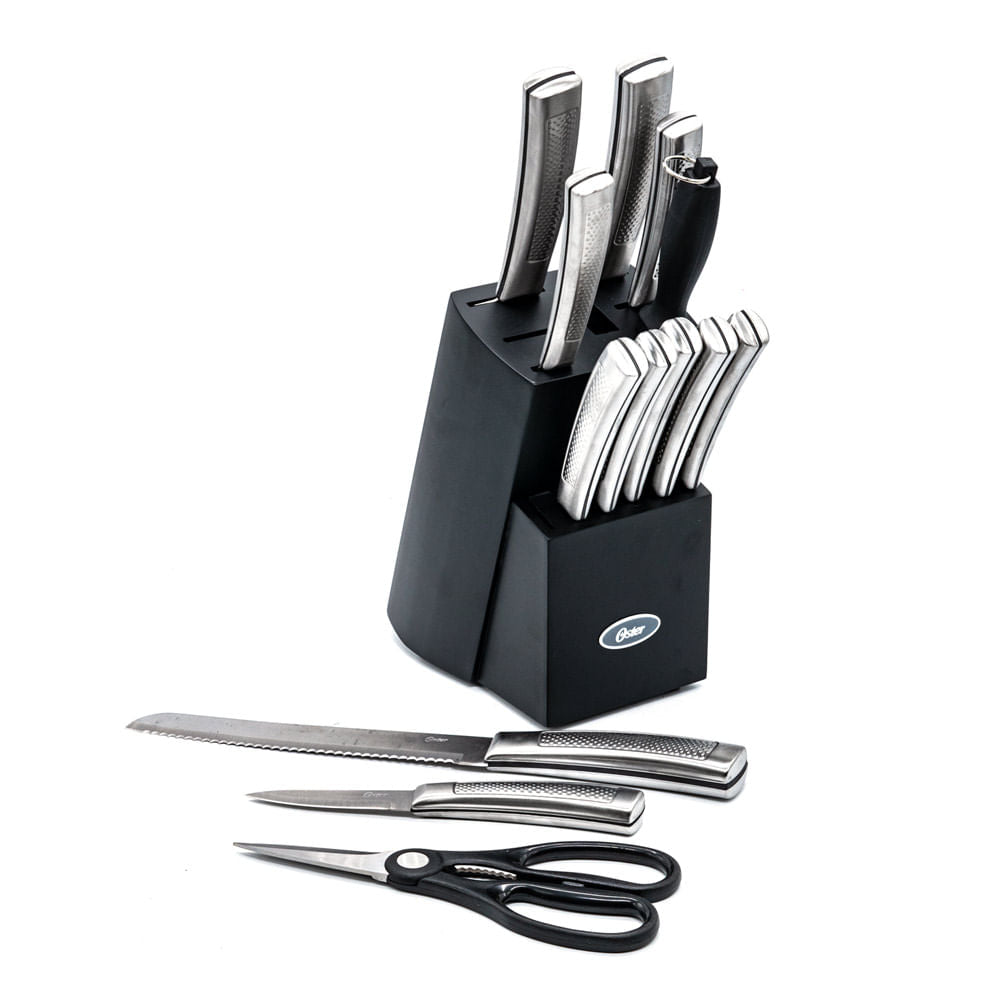 Juego de Cuchillos Oster Con Base de Madera 14 Piezas