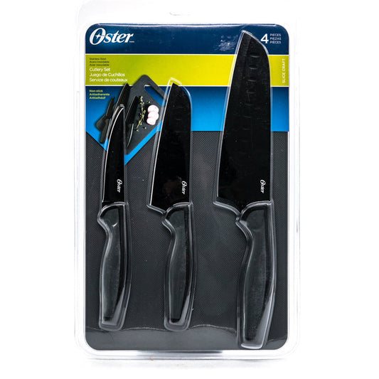 Juego de Cuchillos Oster Con Tabla de Picar 4 Piezas