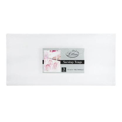 Bandejas Desechables Lillian Plástica Rectangular de 3 Piezas