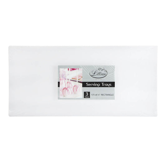 Bandejas Desechables Lillian Plástica Rectangular de 3 Piezas