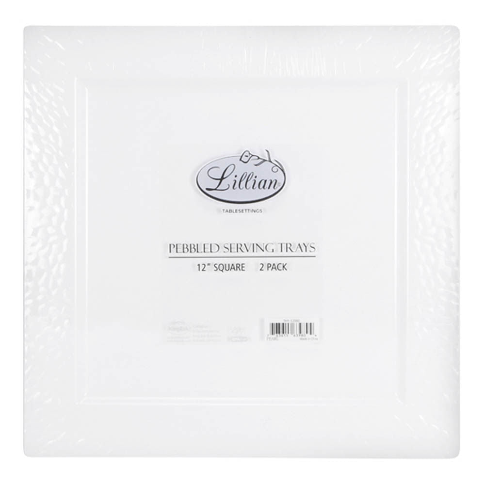 Bandejas Desechables Lillian 12" Cuadrada de 2 Piezas