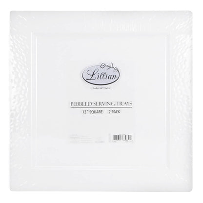 Bandejas Desechables Lillian 12" Cuadrada de 2 Piezas
