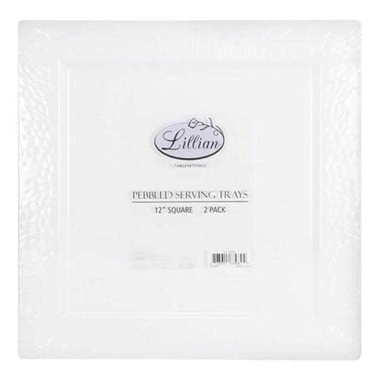 Bandejas Desechables Lillian 12" Cuadrada de 2 Piezas