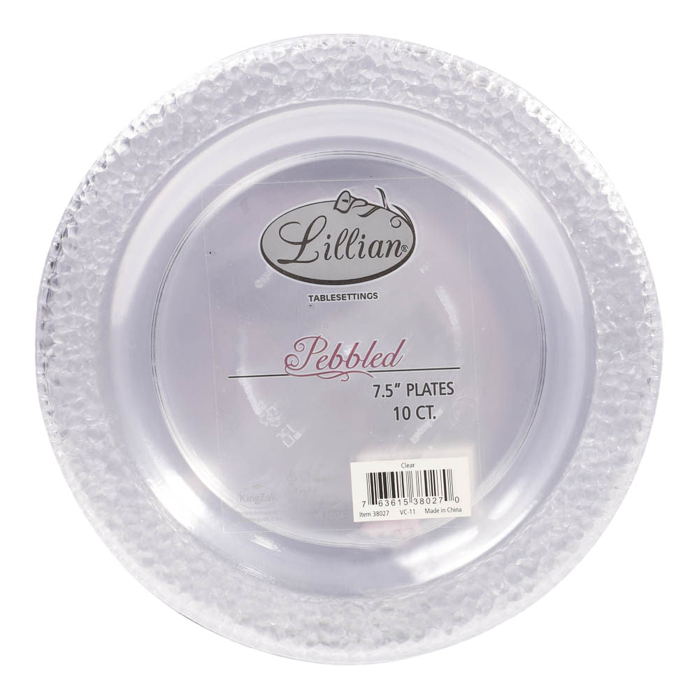 Platos Llanos Plebbed Desechables Lillian Plástico de 10 Piezas