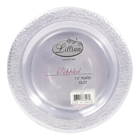 Platos Llanos Plebbed Desechables Lillian Plástico de 10 Piezas