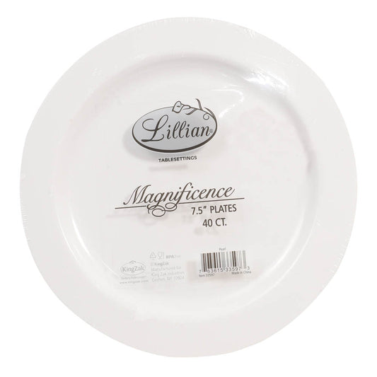Platos Llanos Magnificence Desechables Lillian Plástico de 40 Piezas