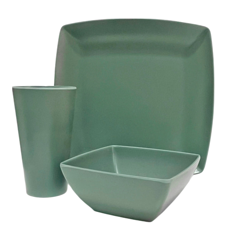 Vajilla Jayson Set De 12 Piezas Melamina Green Gibson