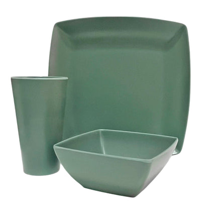 Vajilla Jayson Set De 12 Piezas Melamina Green Gibson