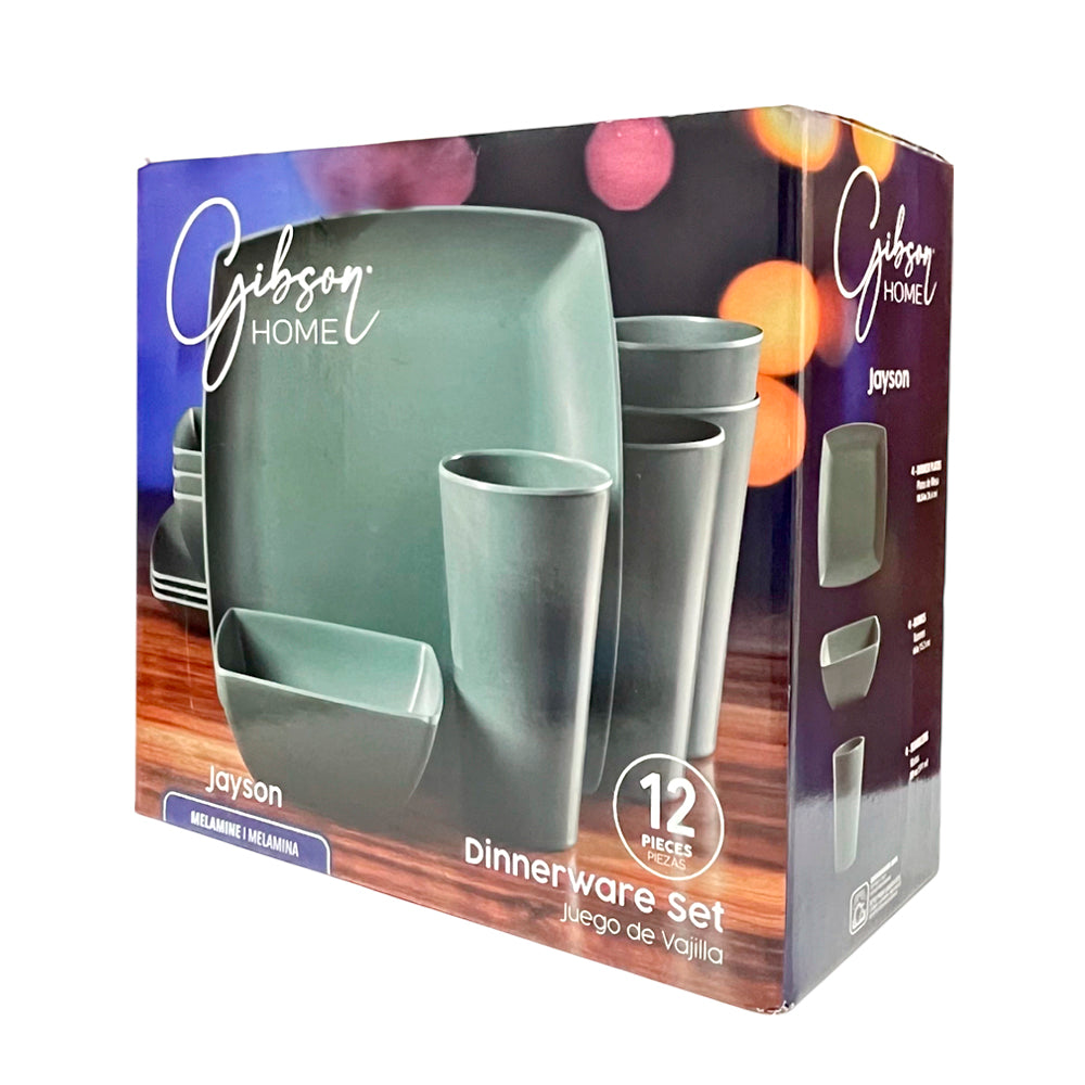 Vajilla Jayson Set De 12 Piezas Melamina Green Gibson