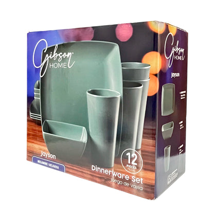 Vajilla Jayson Set De 12 Piezas Melamina Green Gibson