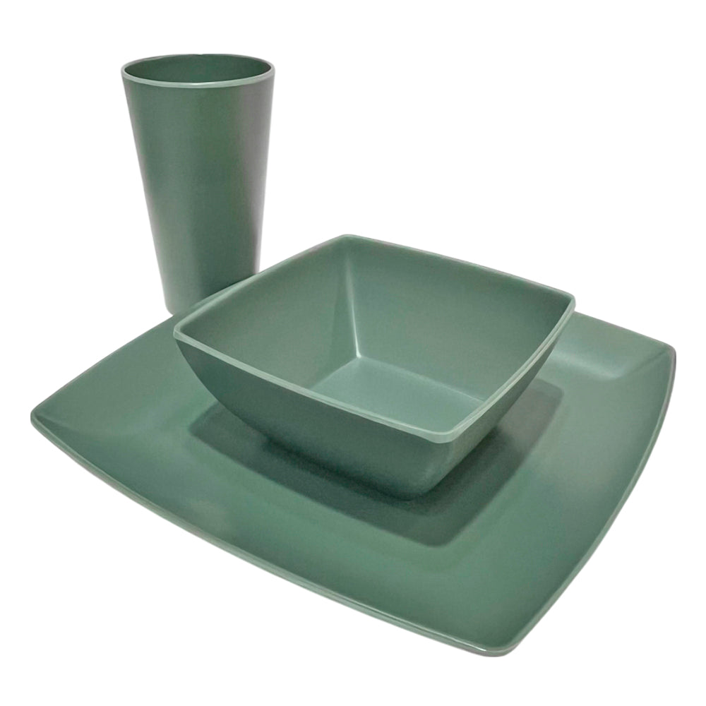 Vajilla Jayson Set De 12 Piezas Melamina Green Gibson