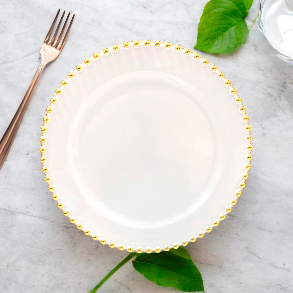 Plato 7.75Plg Lillian 10 Piezas - Blanco/Dorado