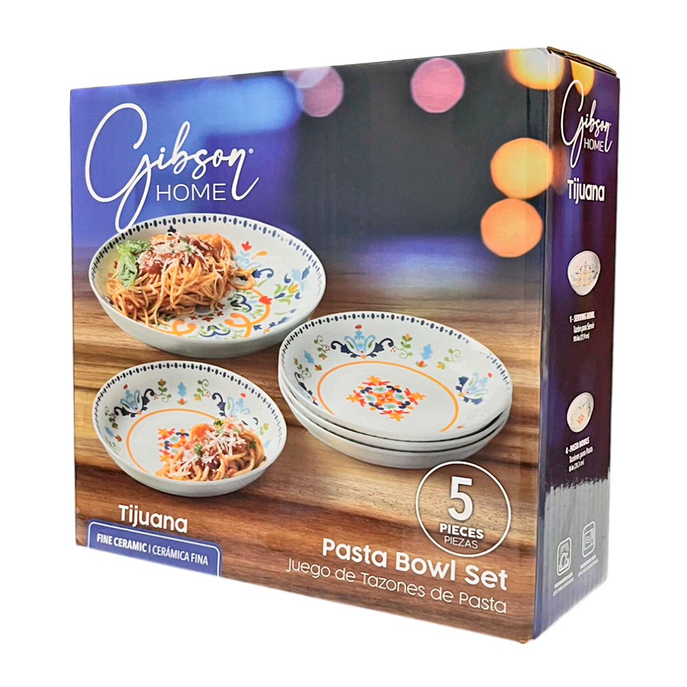 Vajilla De Cerámica Para Pasta Tijuanas 5 Piezas Gibson Home