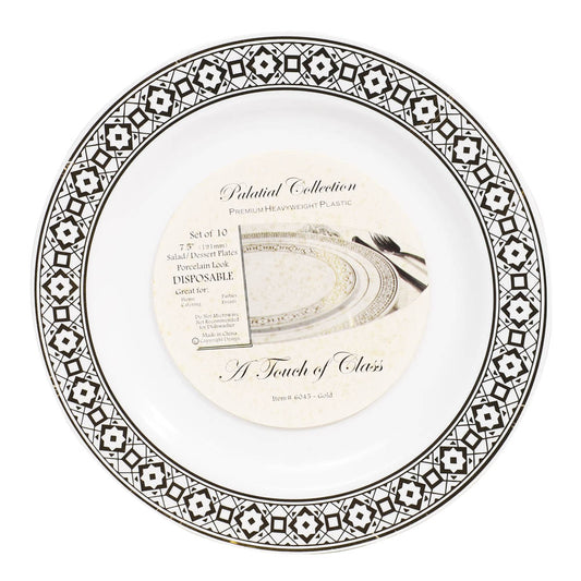 Platos Llanos Palatial Desechables de Plástico 7.5" de 10 Piezas