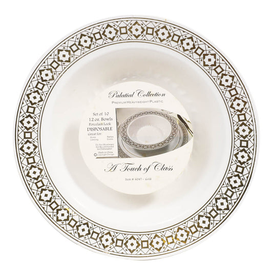 Platos Hondos Palatial Desechables de Plástico 12 oz de 10 Piezas