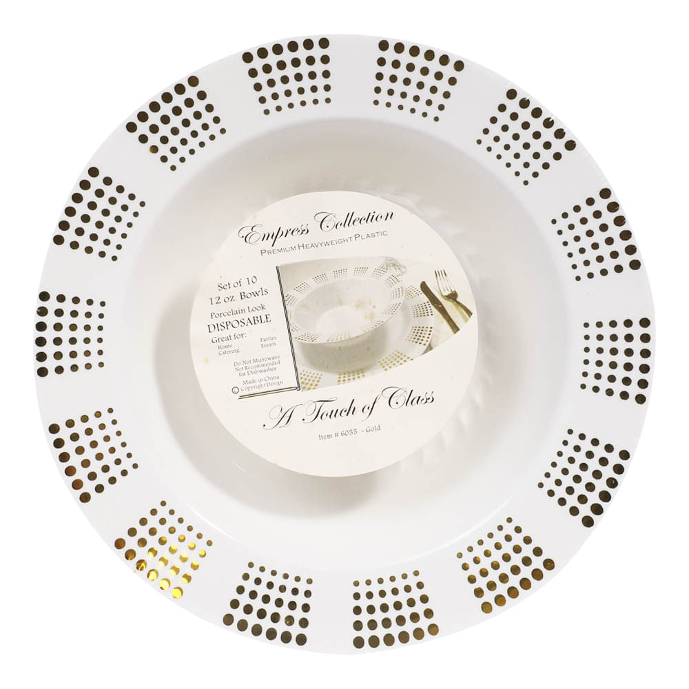 Platos Hondos Empress Desechables de Plástico 12 oz de 10 Piezas