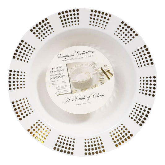 Platos Hondos Empress Desechables de Plástico 12 oz de 10 Piezas