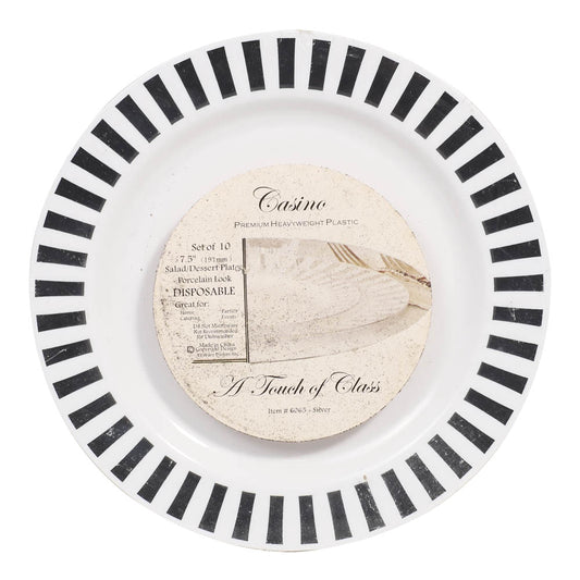 Platos Llanos Casino Desechables de Plástico 7.5" de 10 Piezas