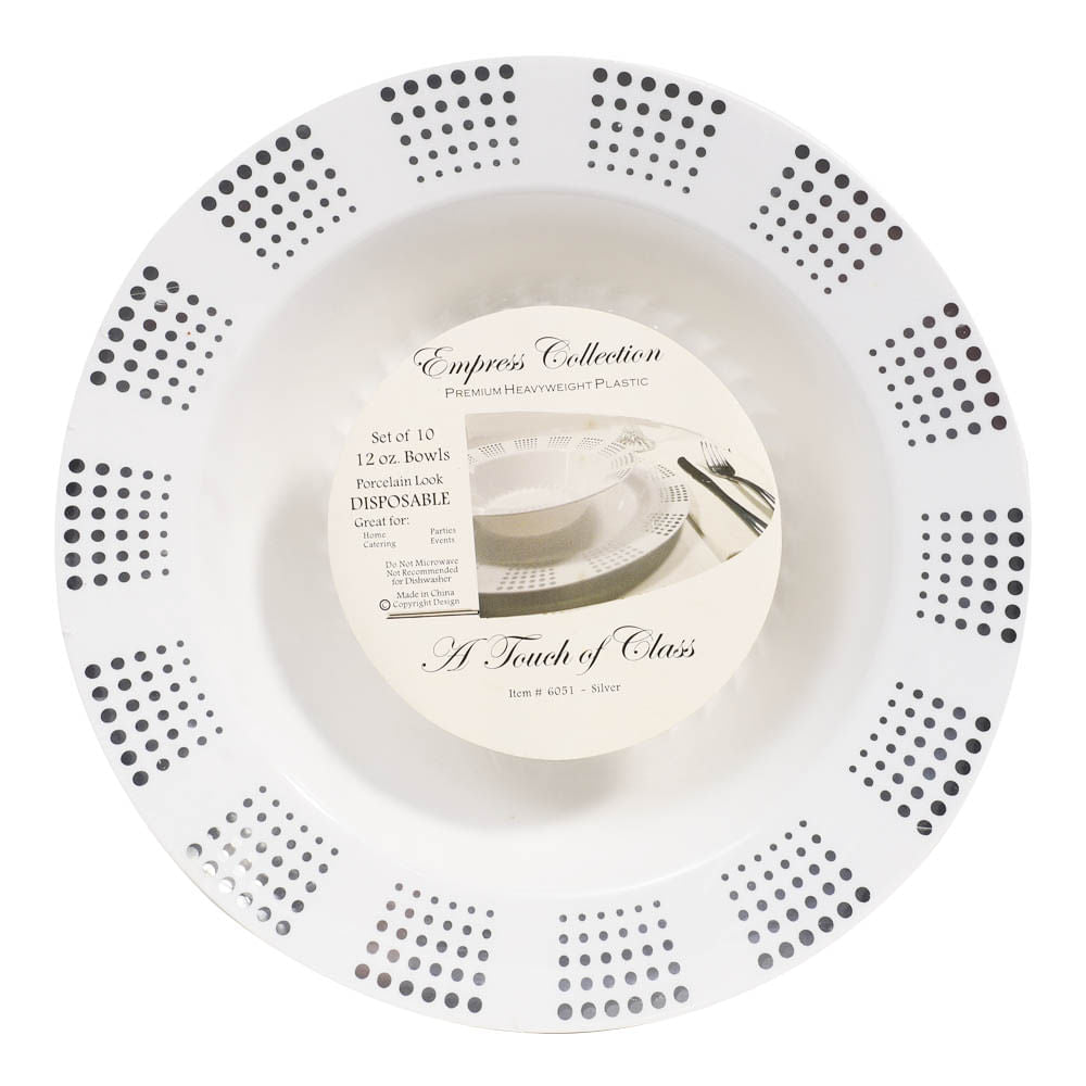 Platos Hondos Empress Desechables de Plástico 12 oz de 10 Piezas