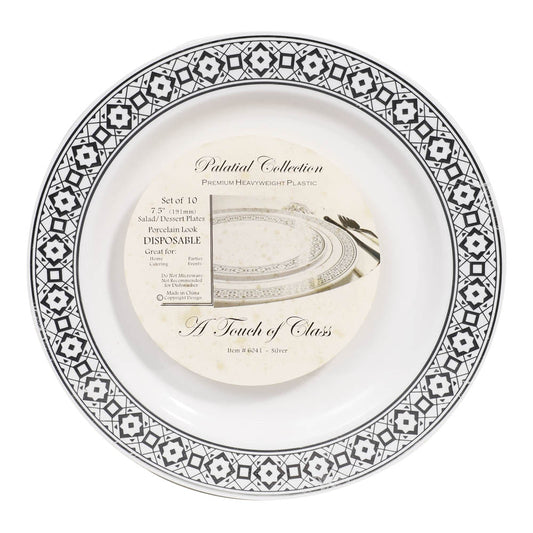 Platos Llanos Palatial Desechables de Plástico 7.5" de 10 Piezas