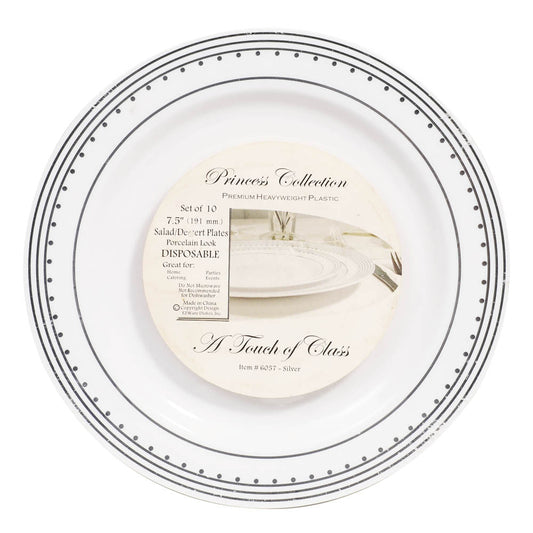 Platos Llanos Princess Desechables de Plástico 7.5" de 10 Piezas